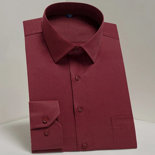 Men's Classic Long Sleeve Solid Basics Dress Shirts Comfortable Soft