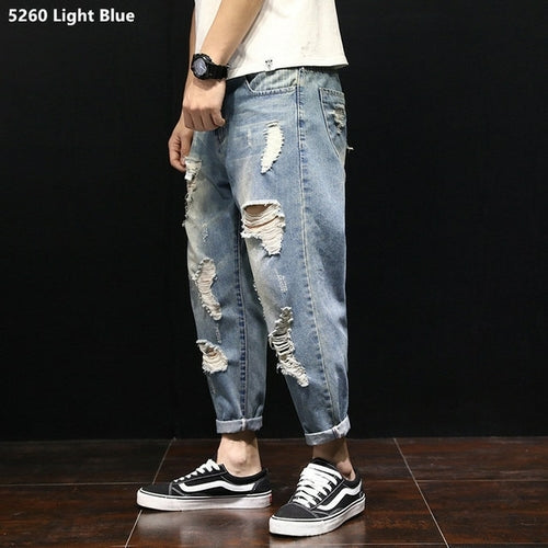 Ripped Jeans Plus Size Men | Jeans Hip Hop Harem Plus Size | Ripped