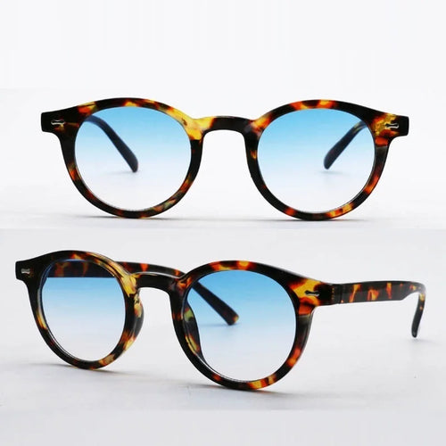 Men Vintage Rice Nail Round Sunglasses