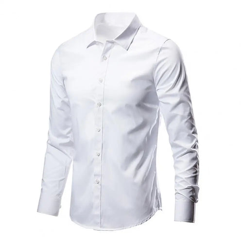 Shirt Button Slim Fit Dress-up Casual Lapel Men Spring Shirt Men