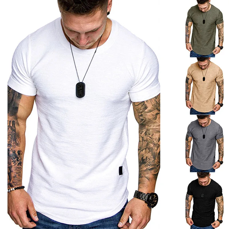 Short Sleeve shirt  Streetwear Hip Hop Summer T Shirt Men Longline