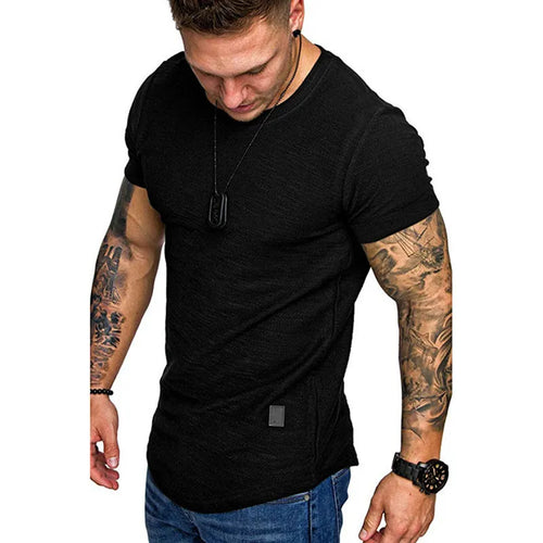 Short Sleeve shirt  Streetwear Hip Hop Summer T Shirt Men Longline