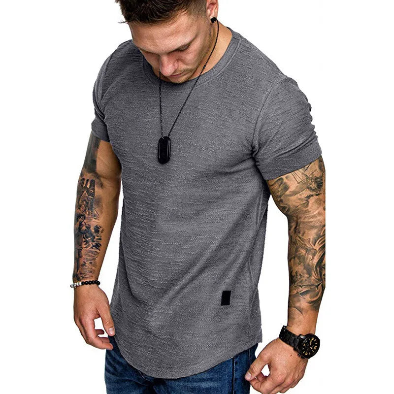 Short Sleeve shirt  Streetwear Hip Hop Summer T Shirt Men Longline