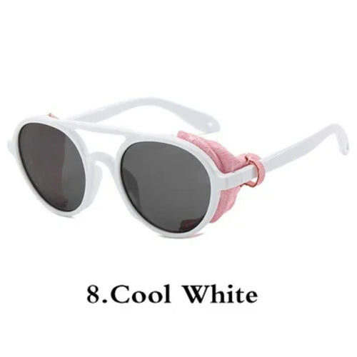 Vintage Retro Round Sunglasses for Mens Womens Cyber Punk Glasses