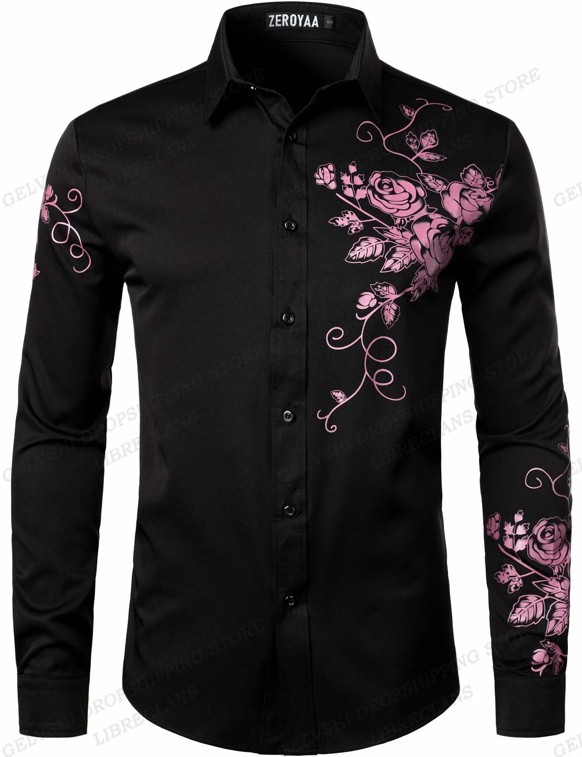 Men Hawaiian Golden Floral Shirts