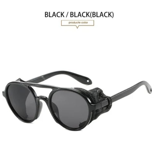 Vintage Retro Round Sunglasses for Mens Womens Cyber Punk Glasses