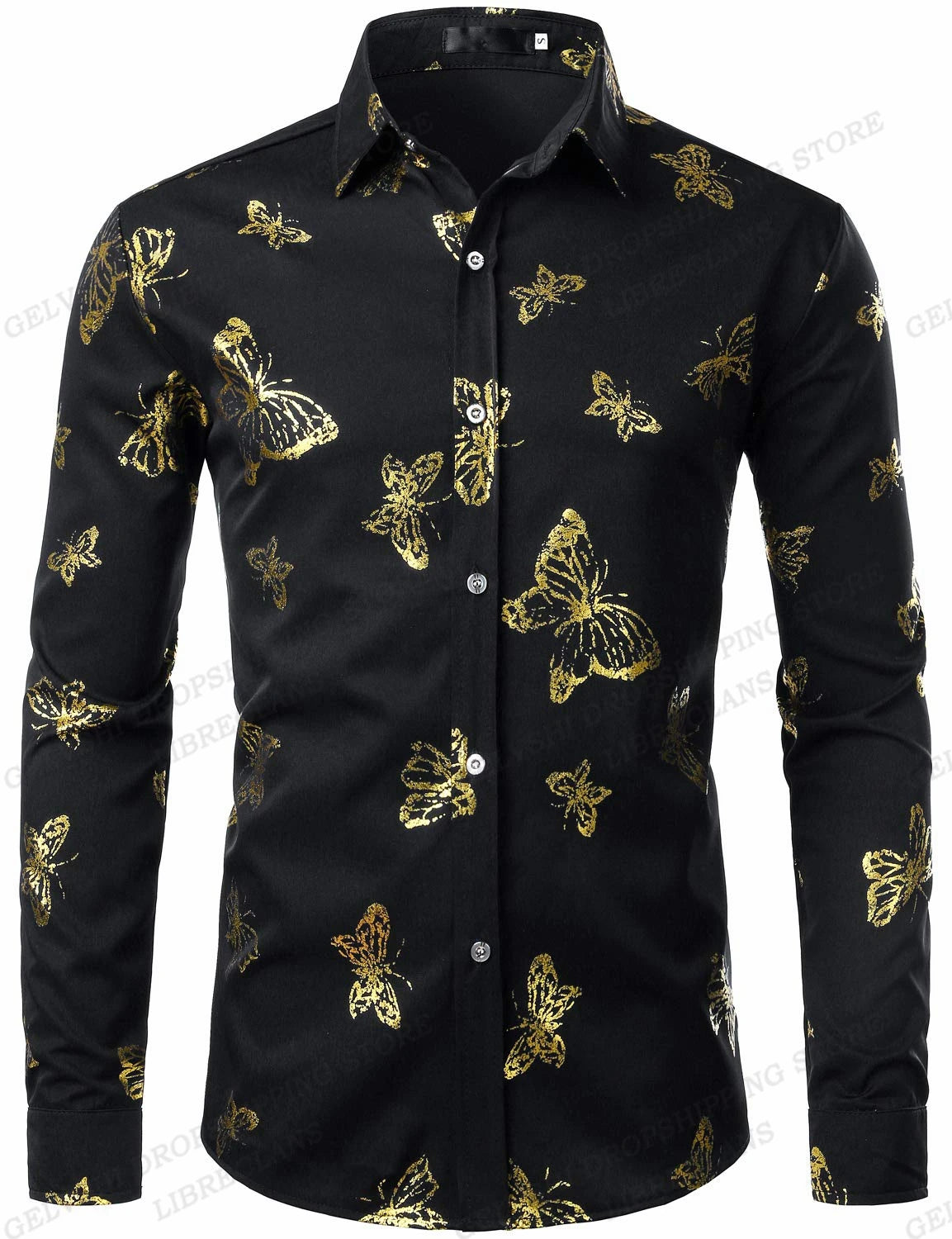 Men Hawaiian Golden Floral Shirts